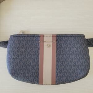Michael Kors Blue and Brown Belt Bag